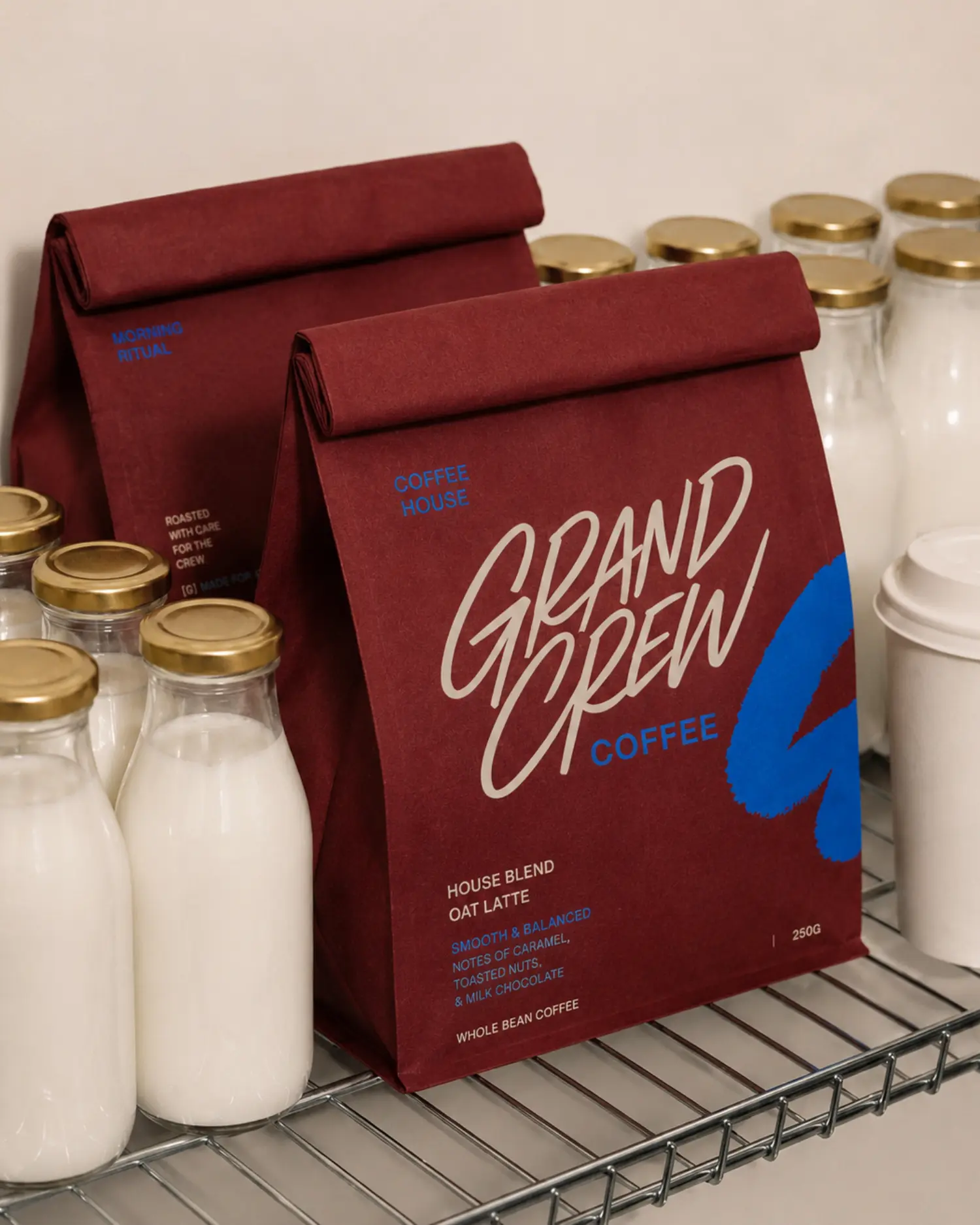 Grand Crew Coffee production and packaging detail