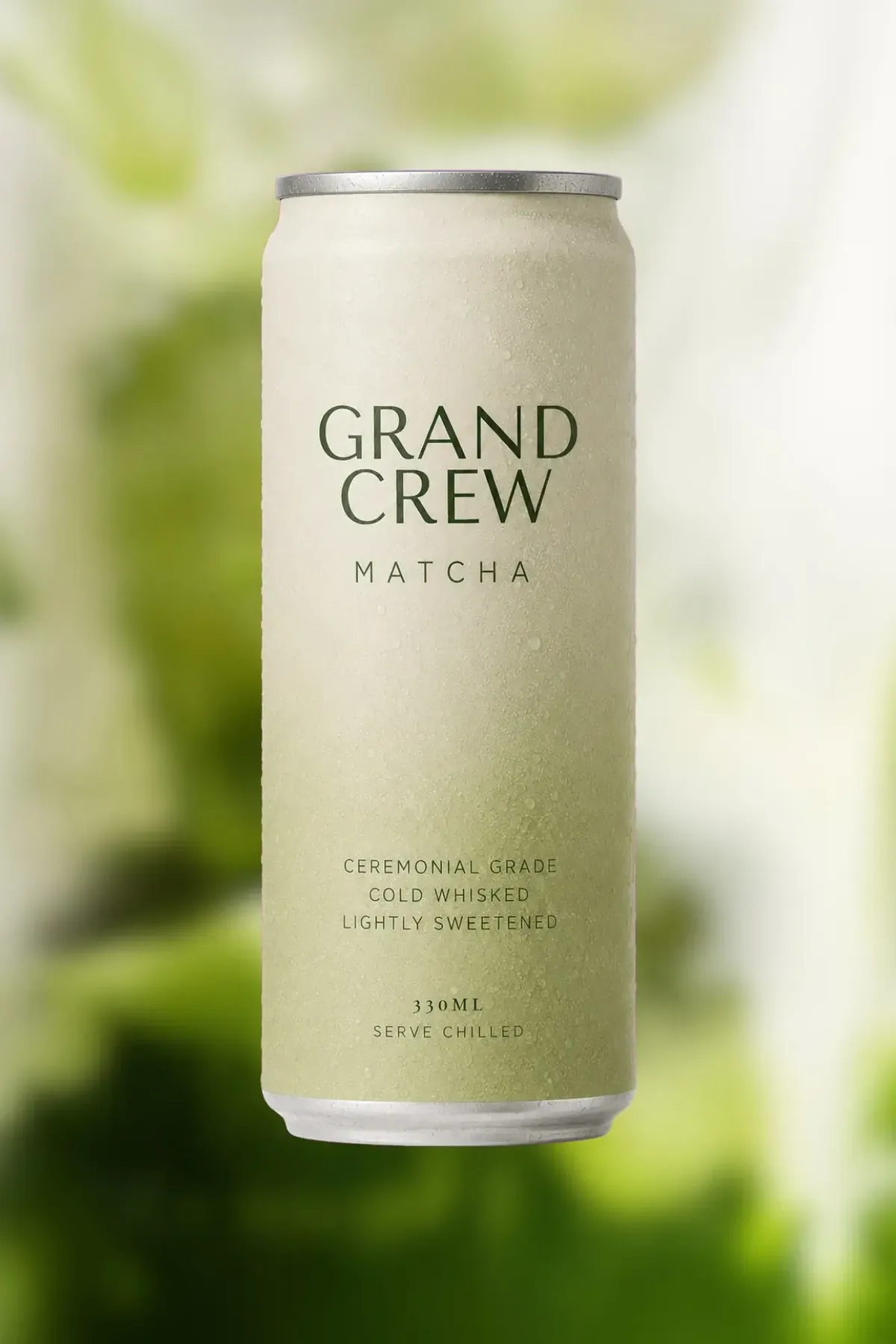 Matcha RTD can and packaging built as one product and brand system, concept work