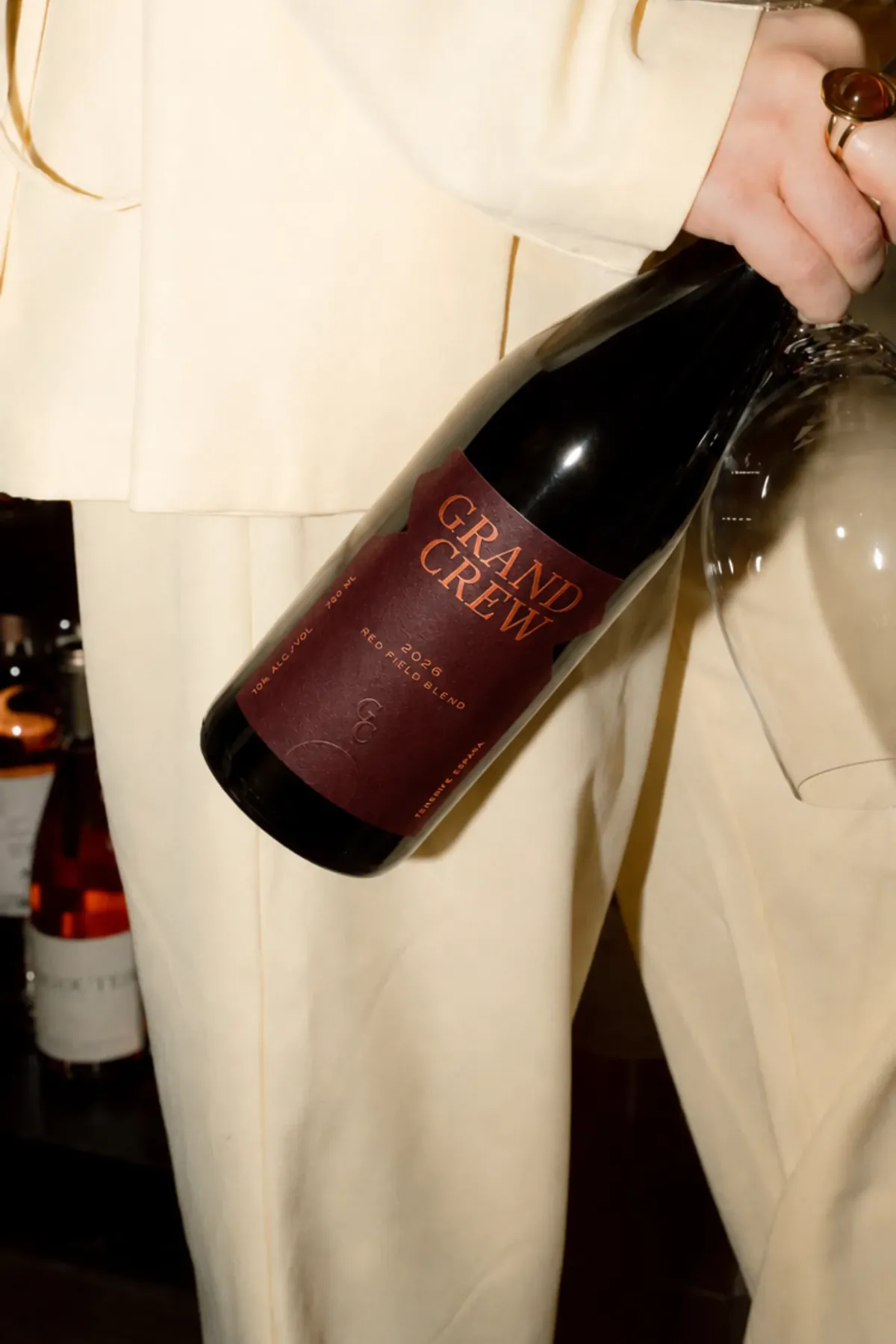 Red blend carried into an everyday outdoor occasion, concept work
