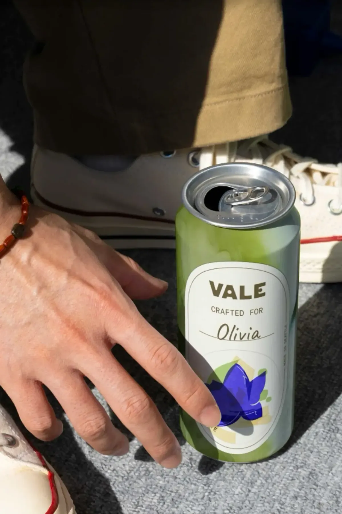 Vale beverage identity made visible on the product