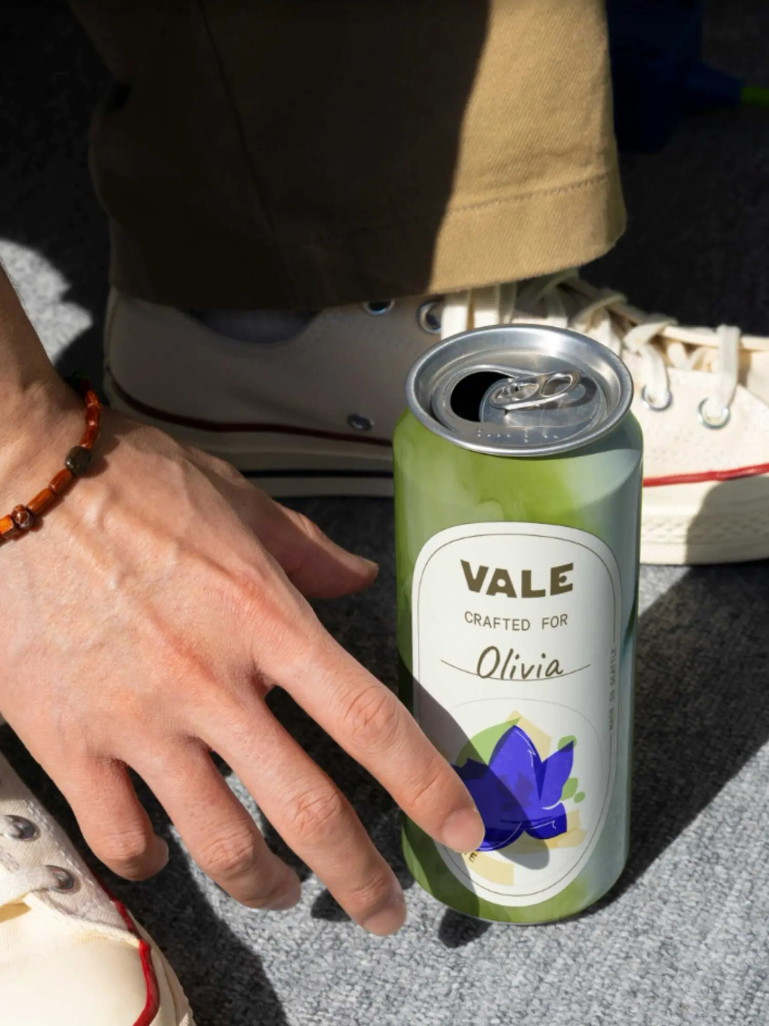 A beverage idea held in the moment it is chosen